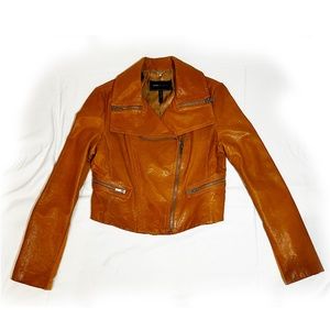 BCBGMaxAzria Leather Bomber Style Jacket